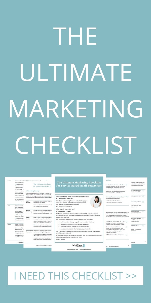 marketing checklist for small business