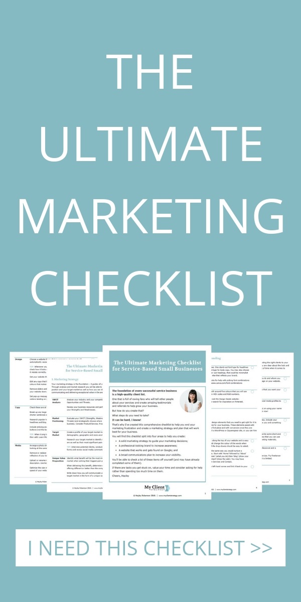 marketing checklist for small business